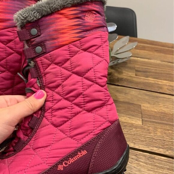 COLUMBIA waterproof warm winter boots. Magenta. Size 4. New condition. - Picture 6 of 9